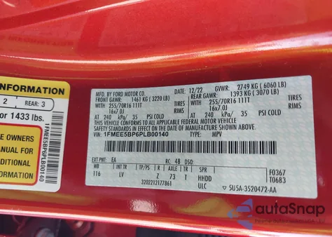 2023 Ford Bronco from USA, damaged, VIN 1FMEE5BP6PLB00140